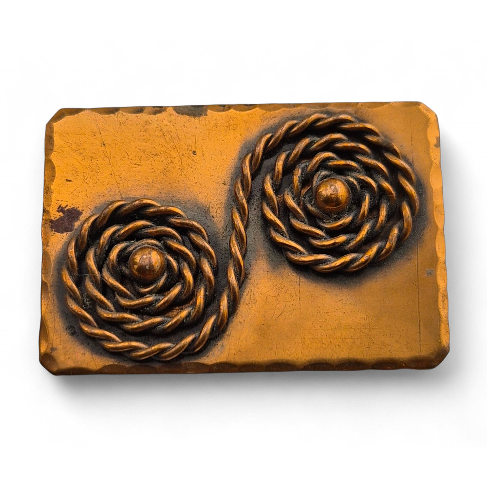 Vintage Dio Hoffmando Copper Modernist Brooch Mid Century Pin